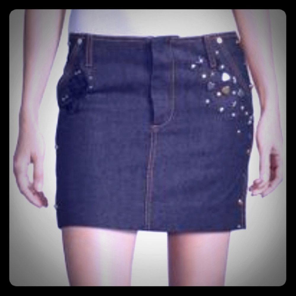 Coach Japanese denim black skirt size 10 86958